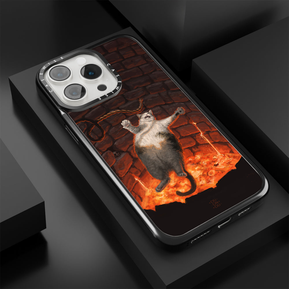 cat falling in lava - Etui
