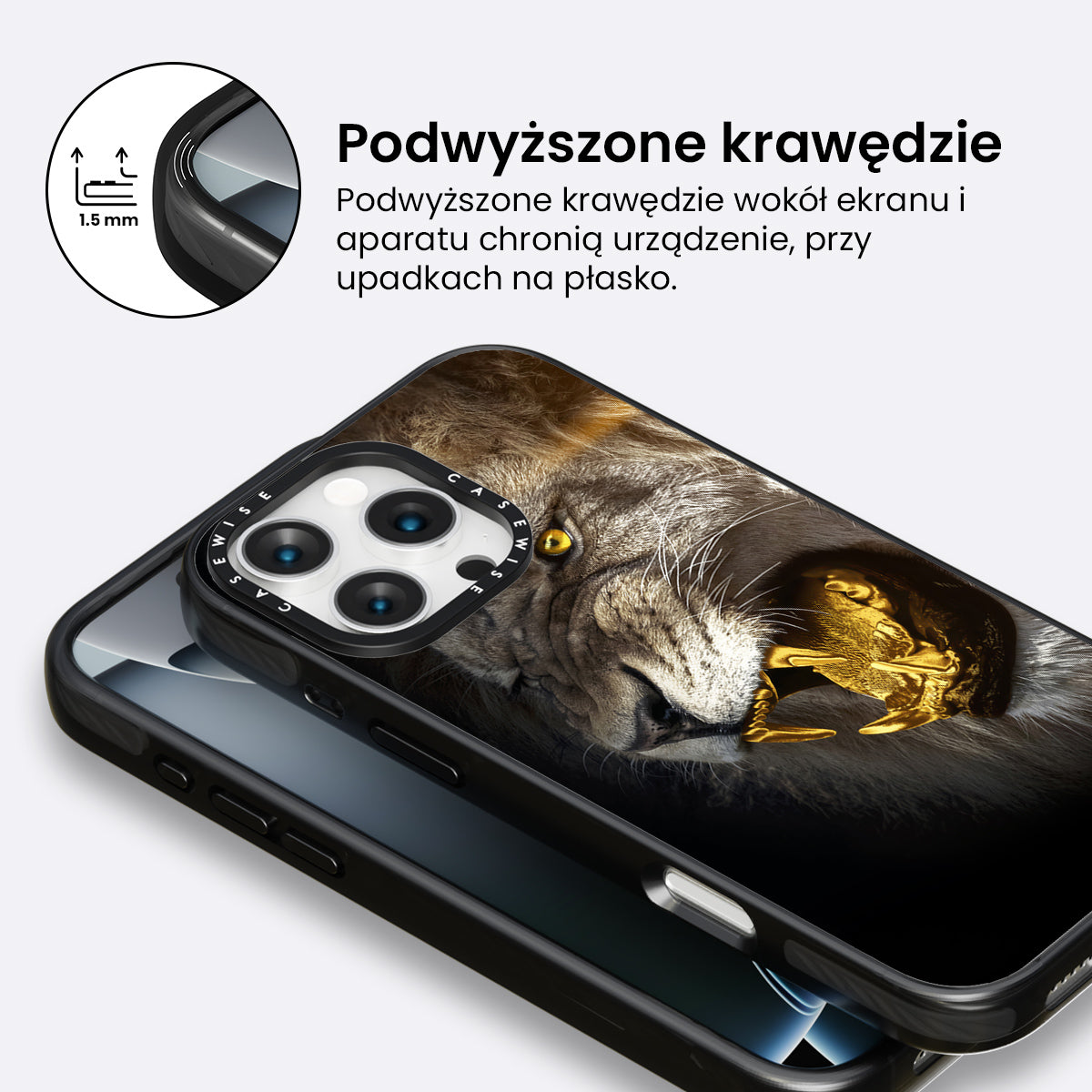 golden angry lion - Etui
