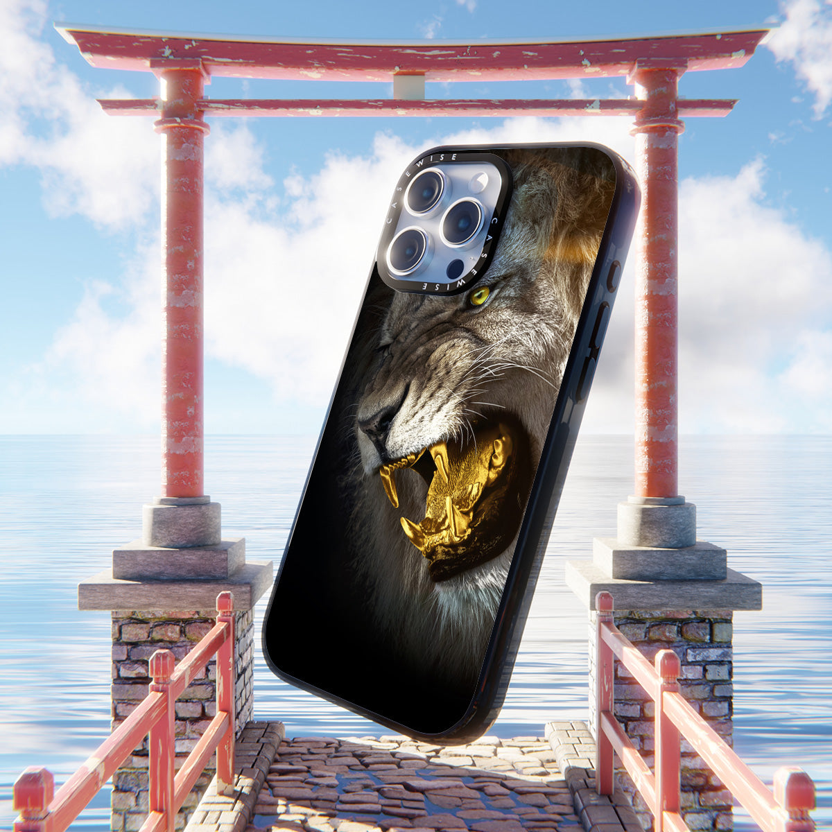 golden angry lion - Etui