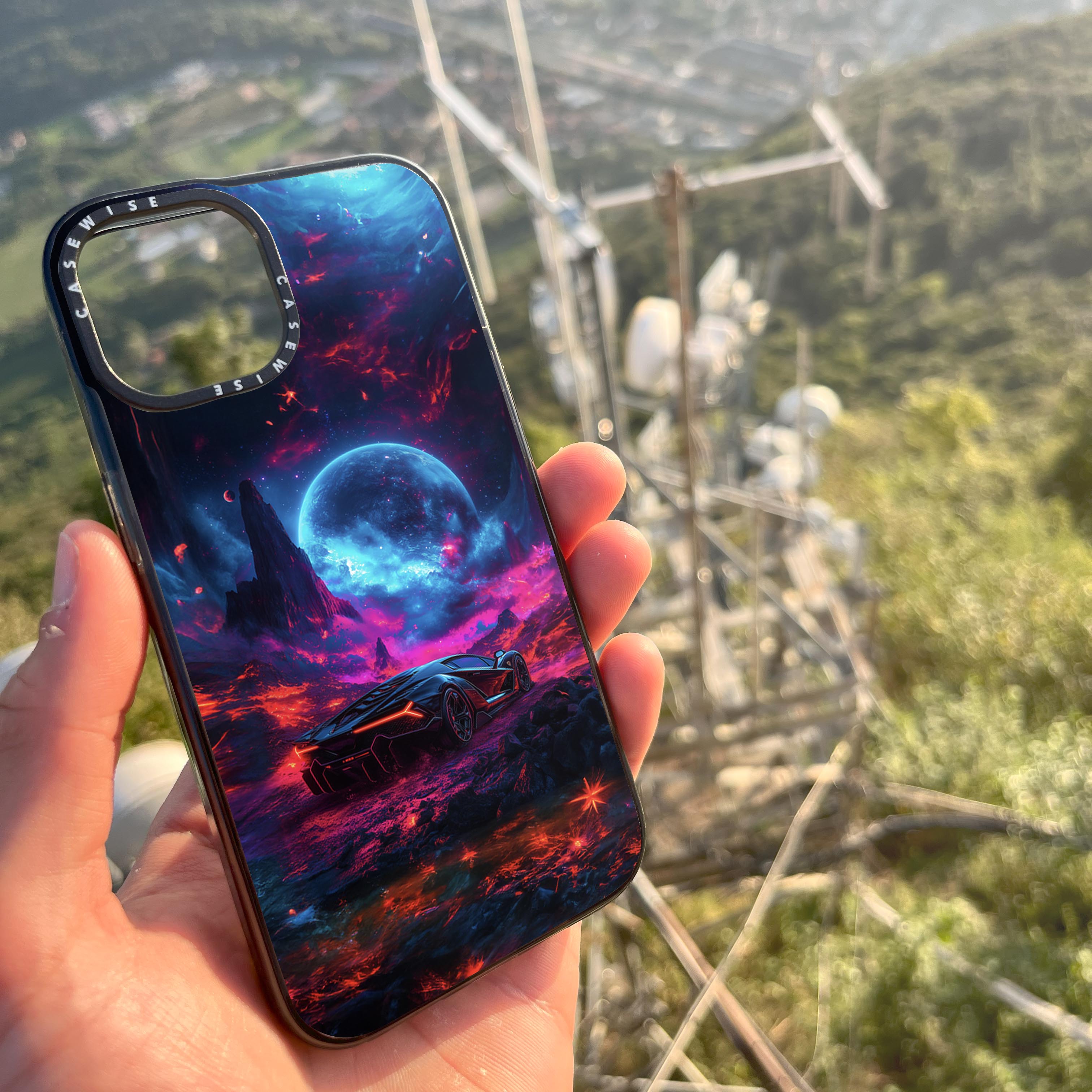Purple Sports Car Galaxy - Etui