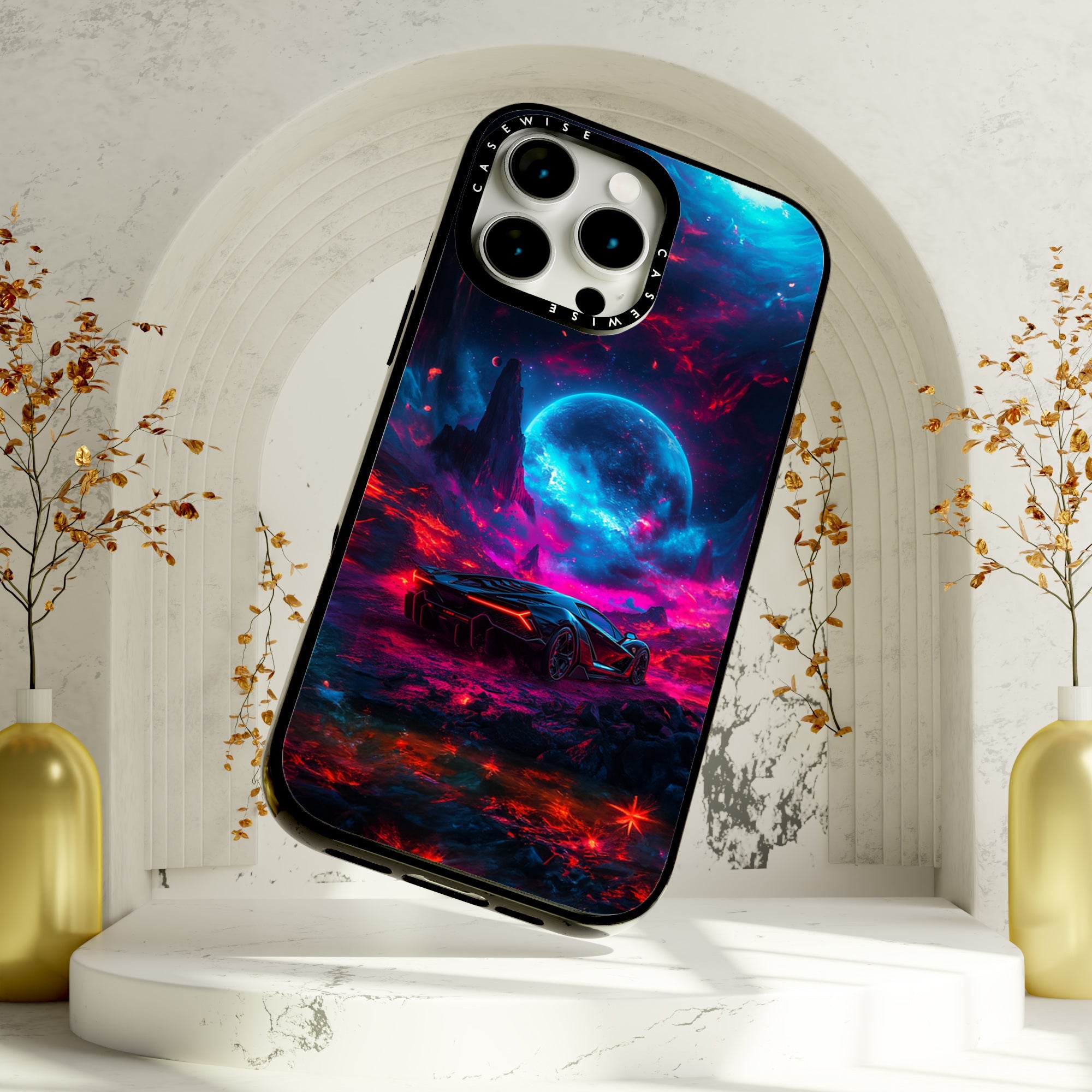 Purple Sports Car Galaxy - Etui