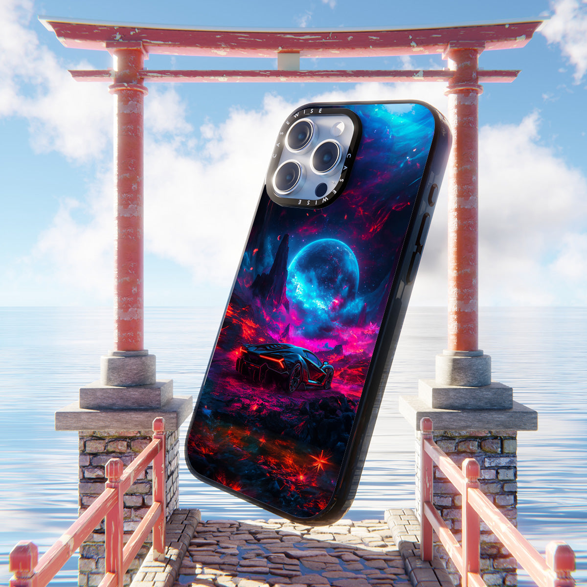 Purple Sports Car Galaxy - Etui