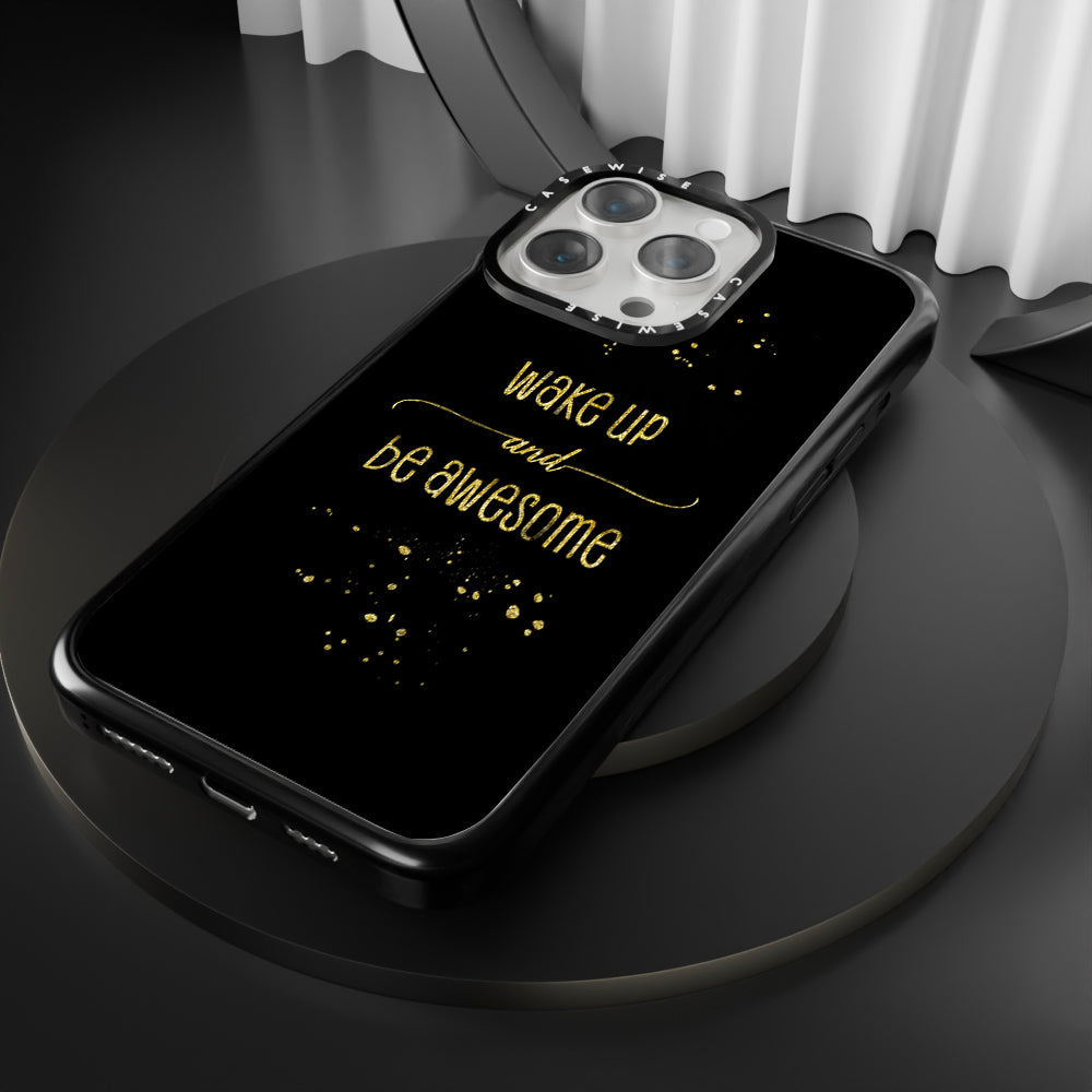 TEXT ART GOLD Wake up and be awesome - Etui