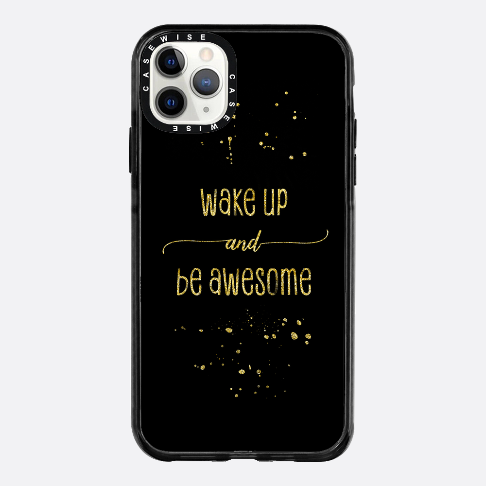 TEXT ART GOLD Wake up and be awesome - Etui