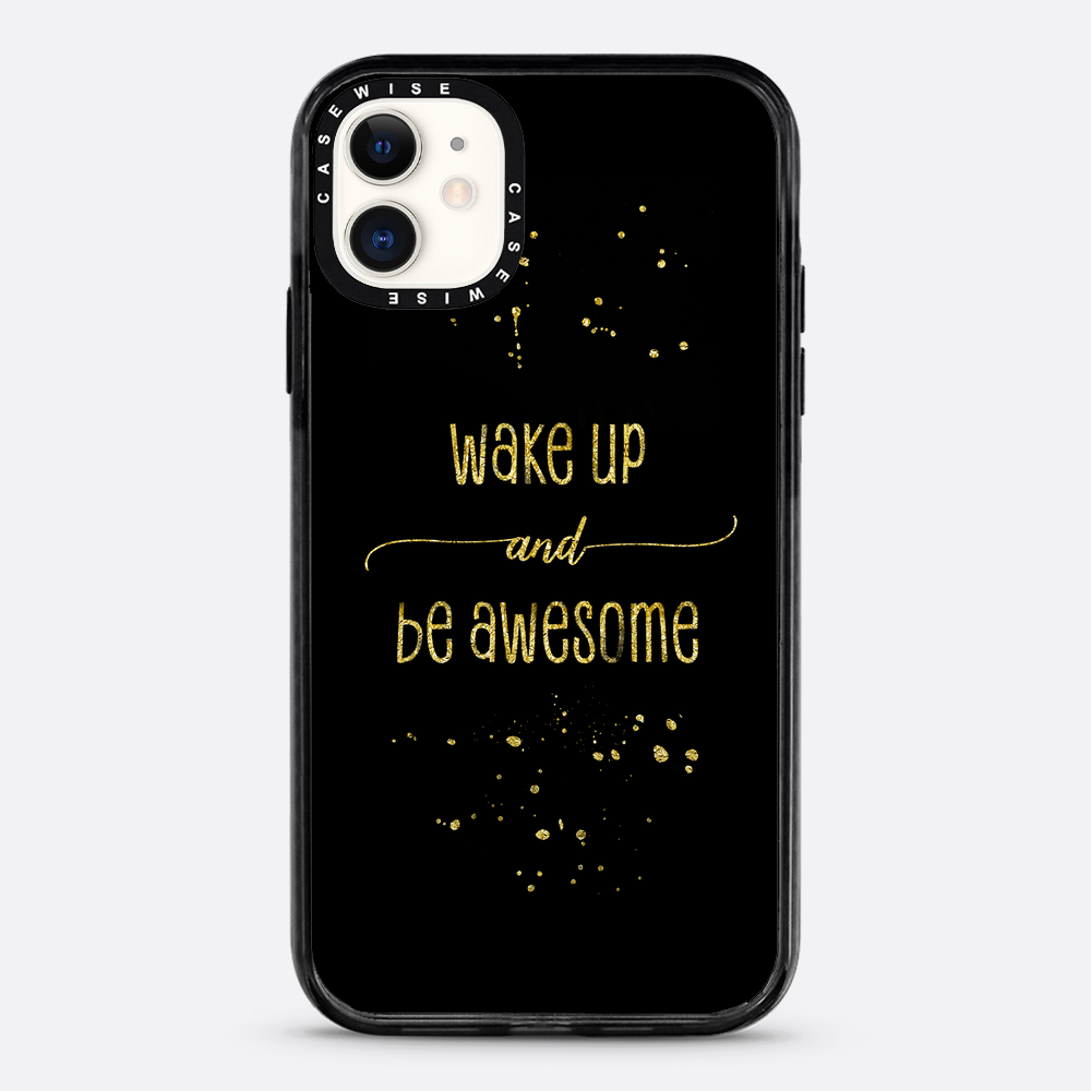 TEXT ART GOLD Wake up and be awesome - Etui