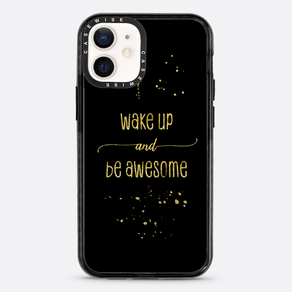 TEXT ART GOLD Wake up and be awesome - Etui