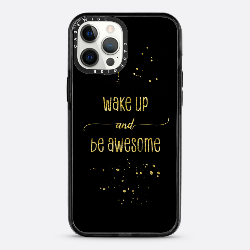 TEXT ART GOLD Wake up and be awesome - Etui