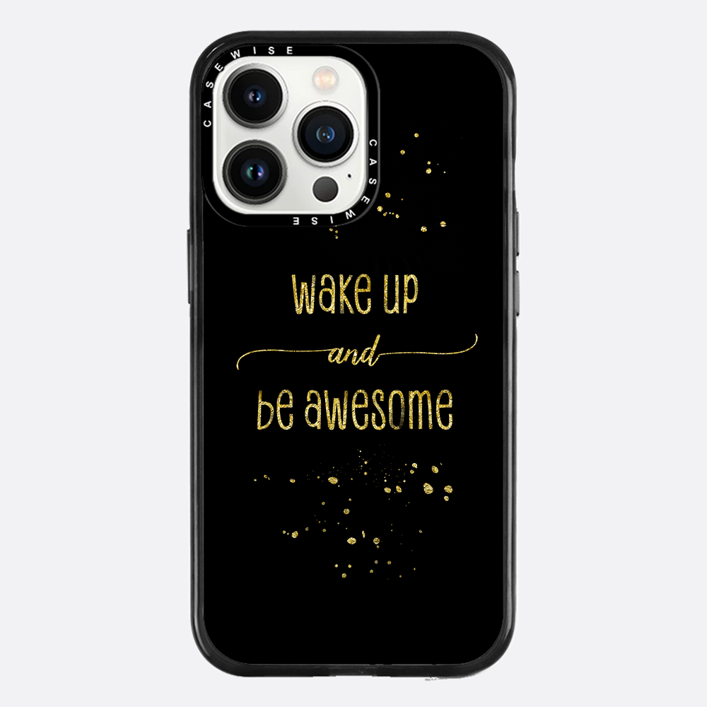 TEXT ART GOLD Wake up and be awesome - Etui