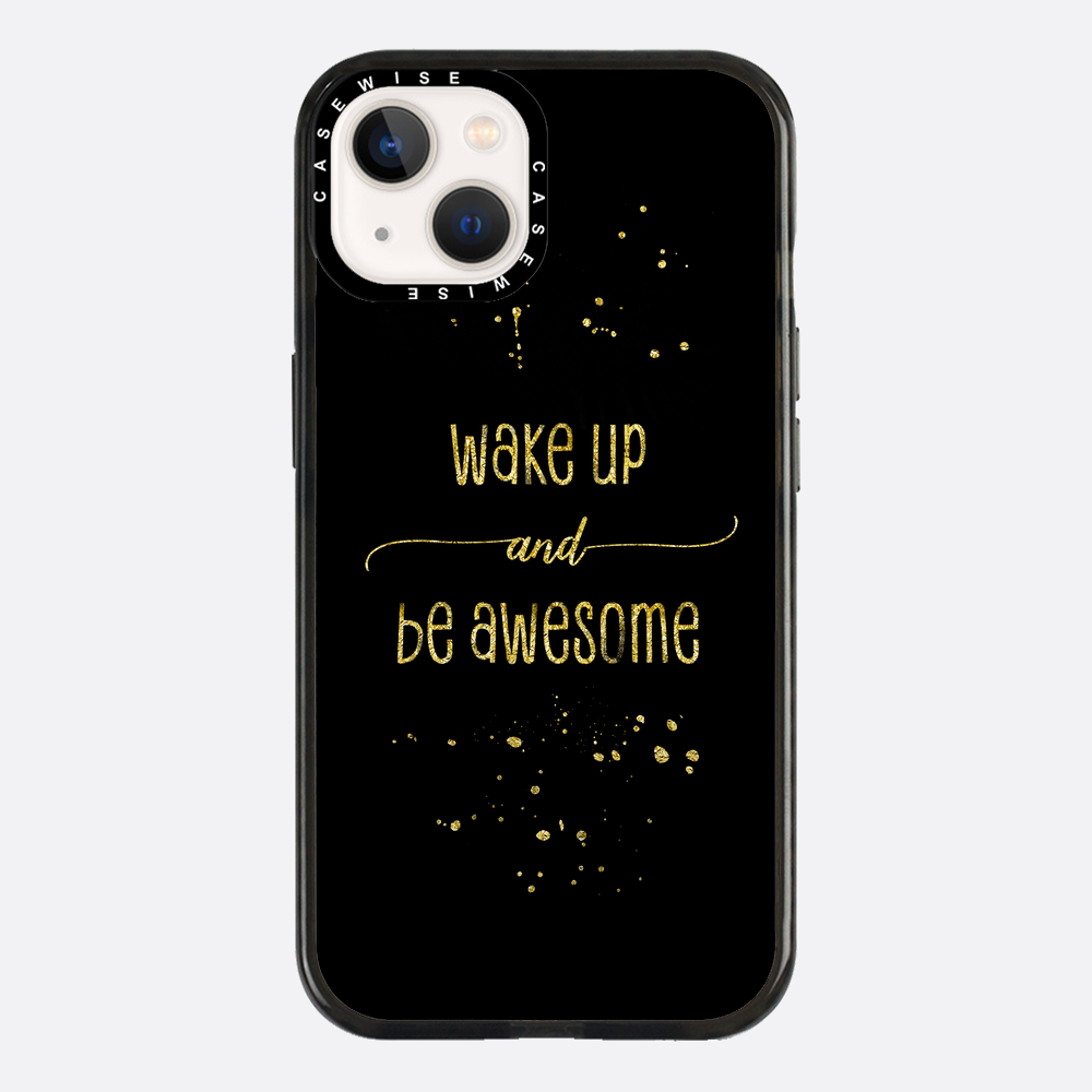 TEXT ART GOLD Wake up and be awesome - Etui