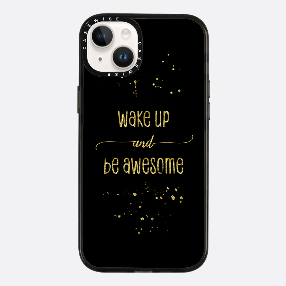 TEXT ART GOLD Wake up and be awesome - Etui