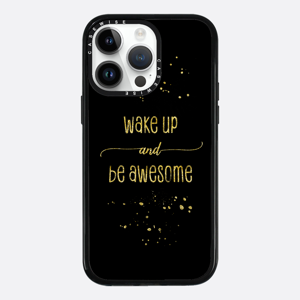 TEXT ART GOLD Wake up and be awesome - Etui