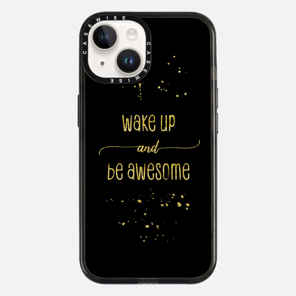 TEXT ART GOLD Wake up and be awesome - Etui