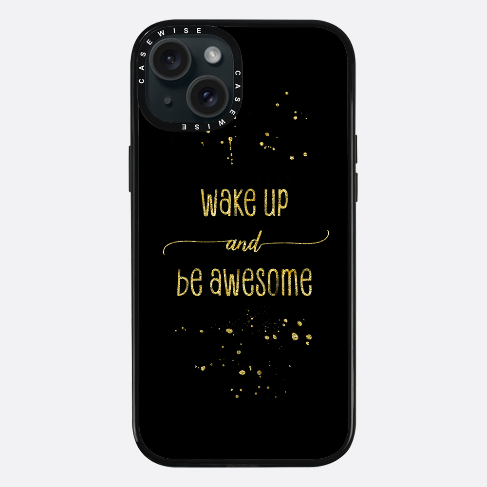 TEXT ART GOLD Wake up and be awesome - Etui