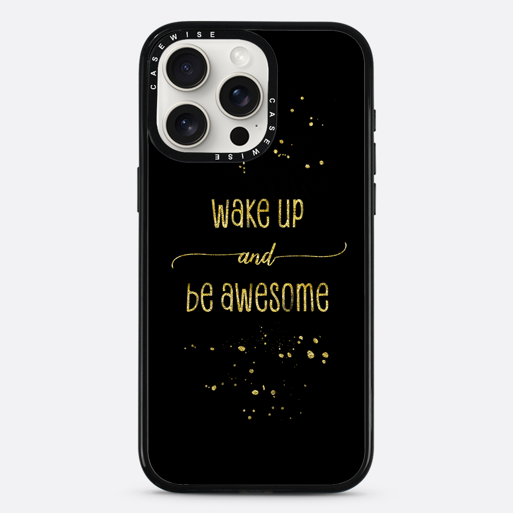 TEXT ART GOLD Wake up and be awesome - Etui