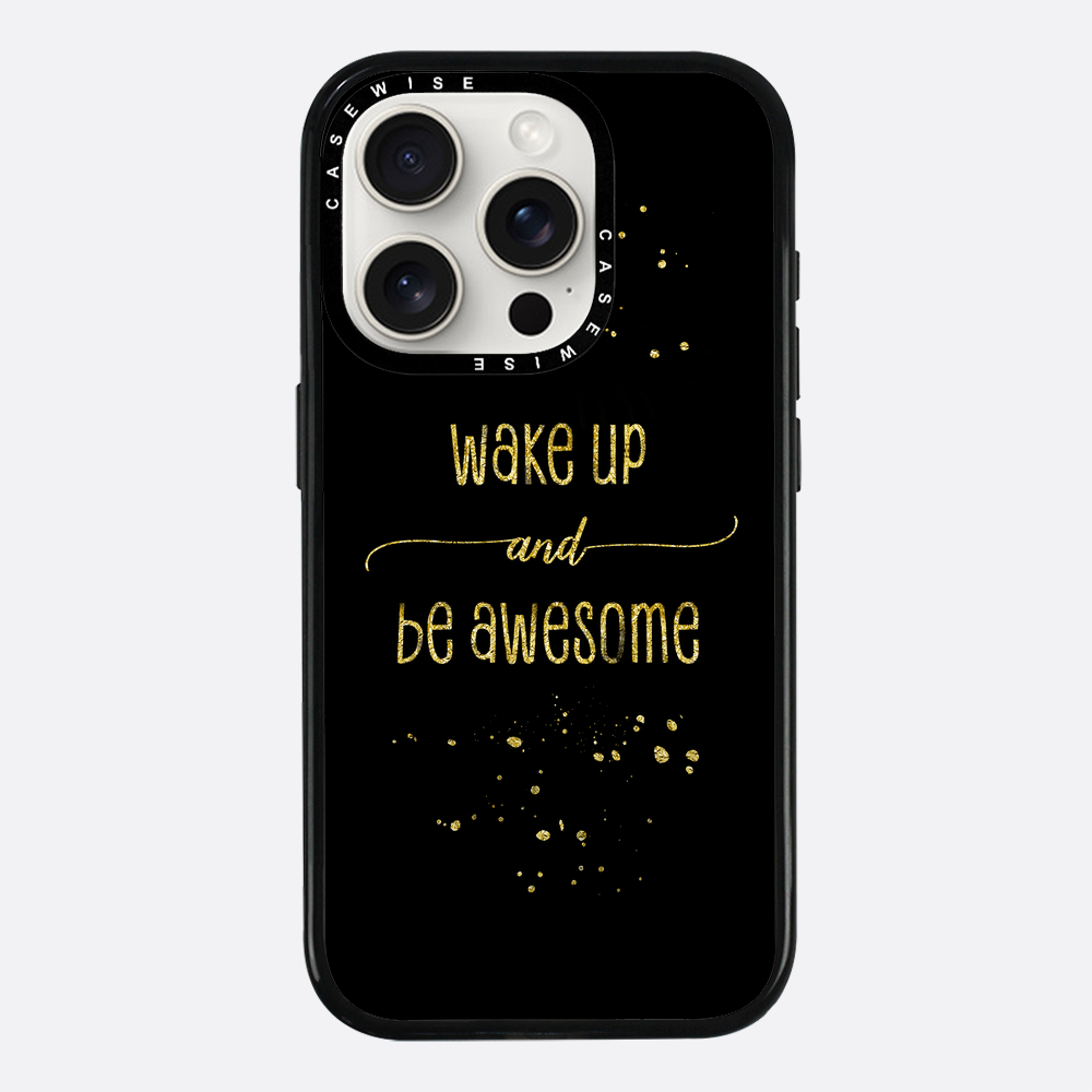 TEXT ART GOLD Wake up and be awesome - Etui