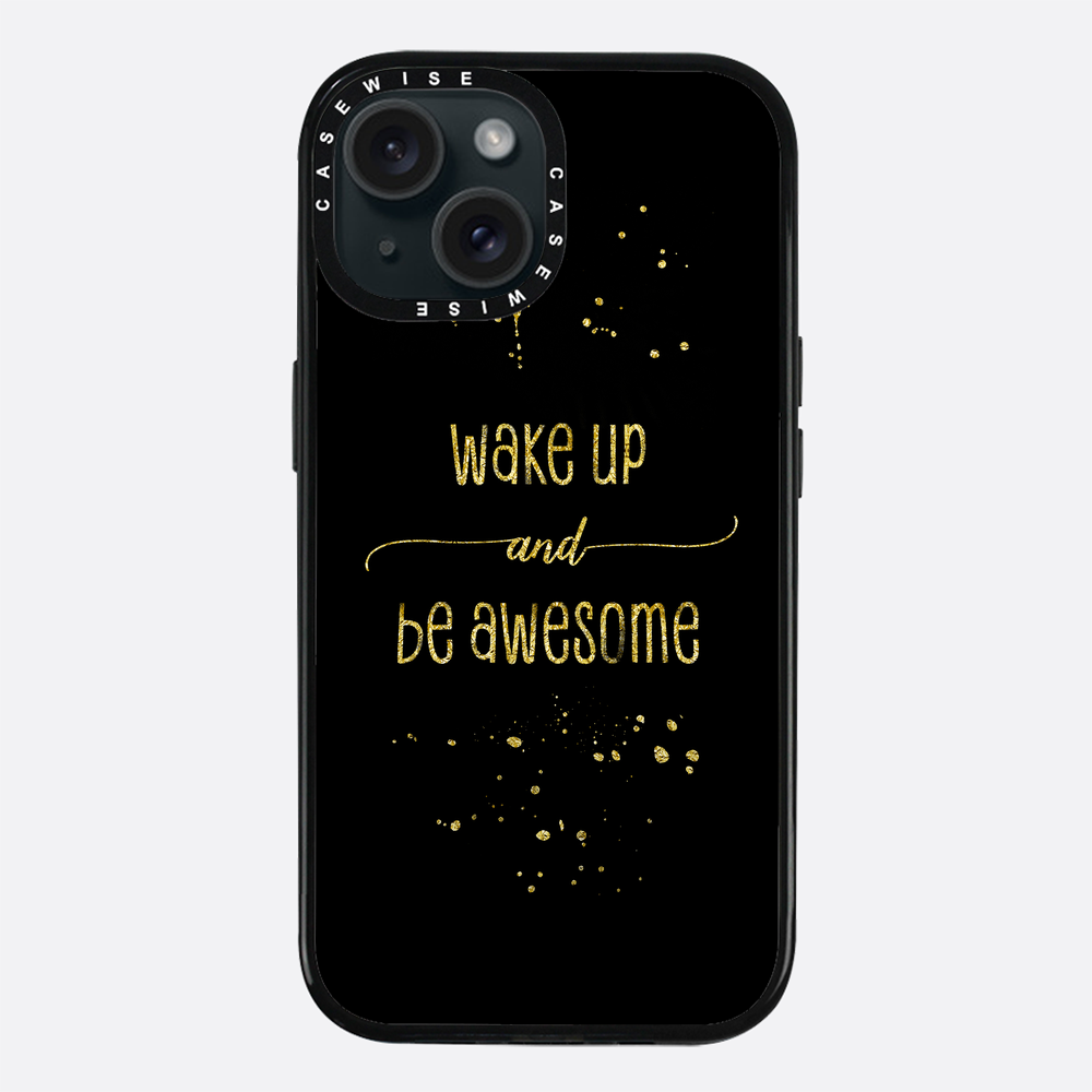 TEXT ART GOLD Wake up and be awesome - Etui