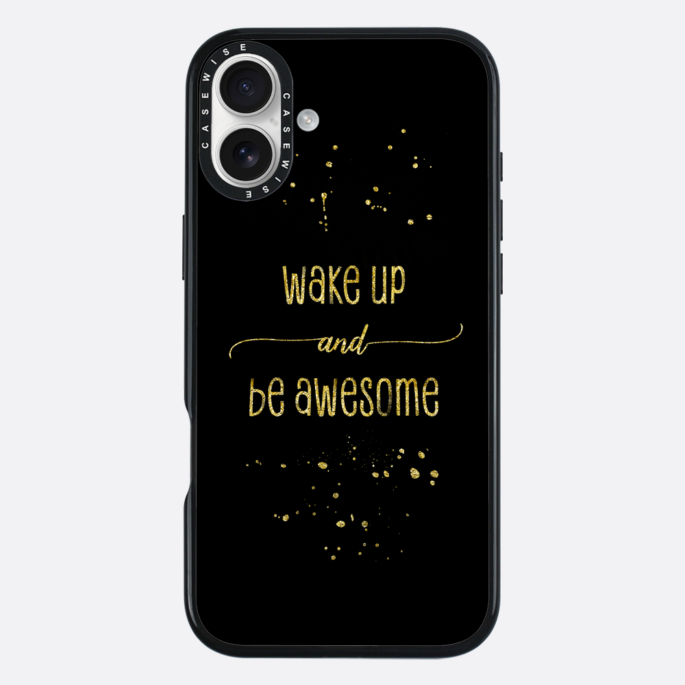 TEXT ART GOLD Wake up and be awesome - Etui