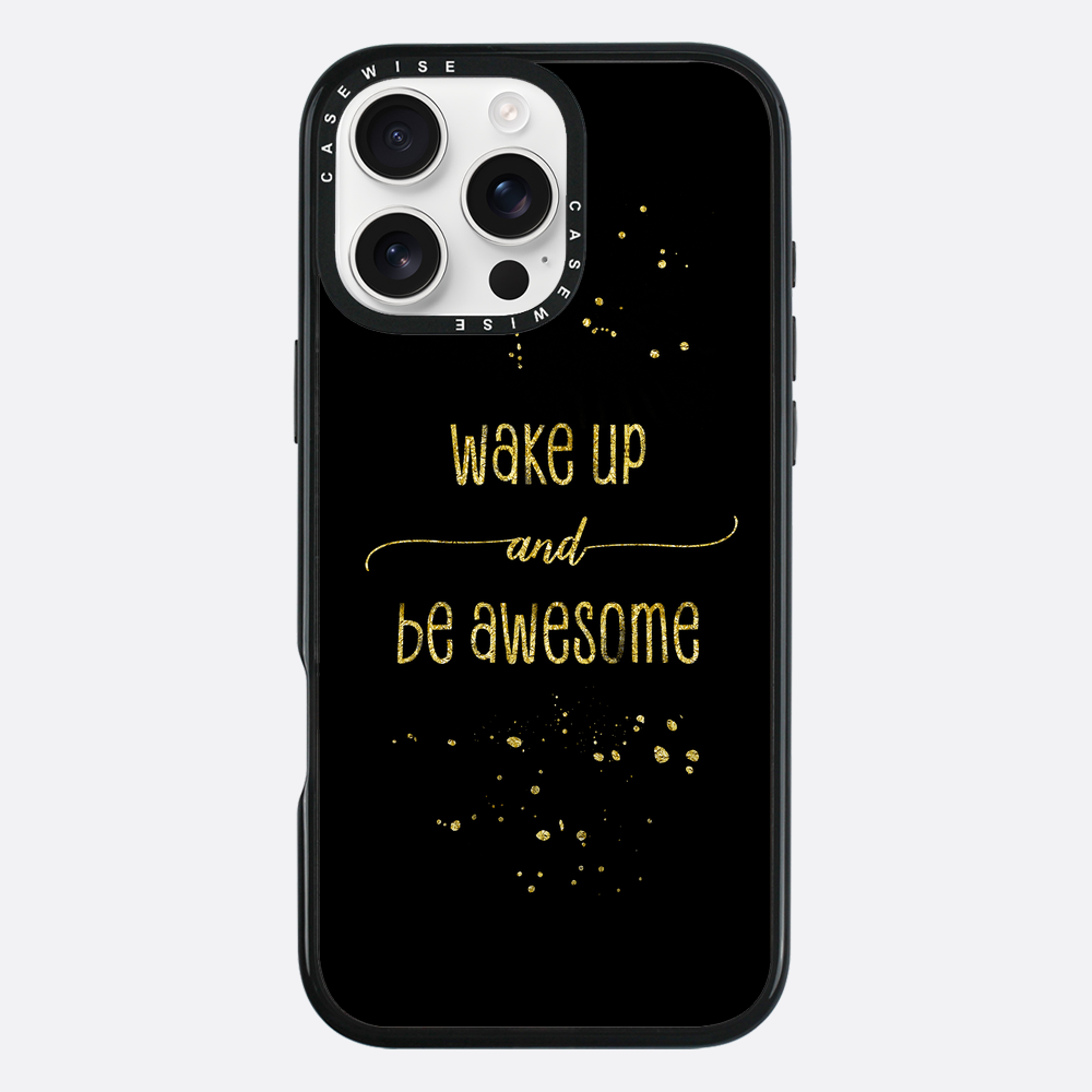 TEXT ART GOLD Wake up and be awesome - Etui