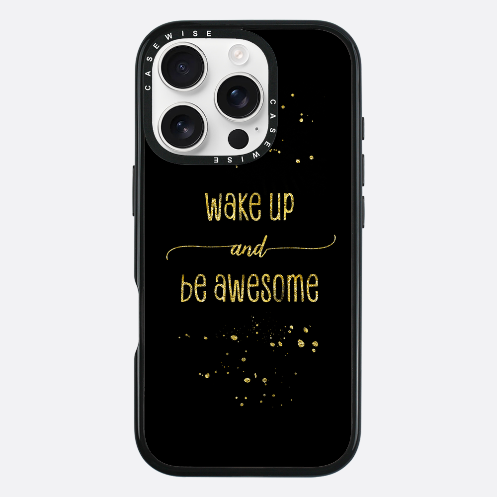 TEXT ART GOLD Wake up and be awesome - Etui