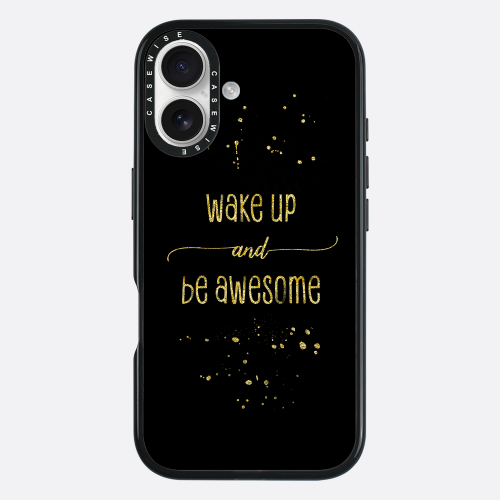 TEXT ART GOLD Wake up and be awesome - Etui