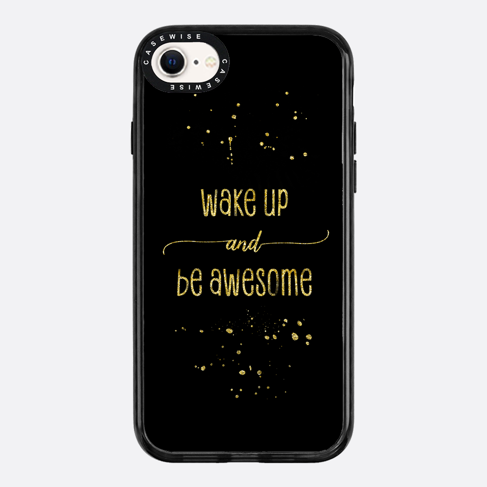 TEXT ART GOLD Wake up and be awesome - Etui