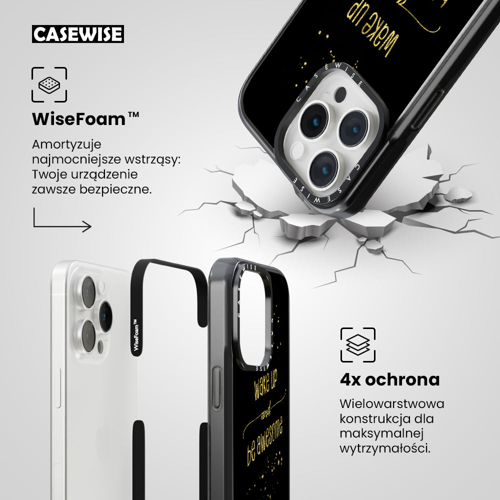 TEXT ART GOLD Wake up and be awesome - Etui