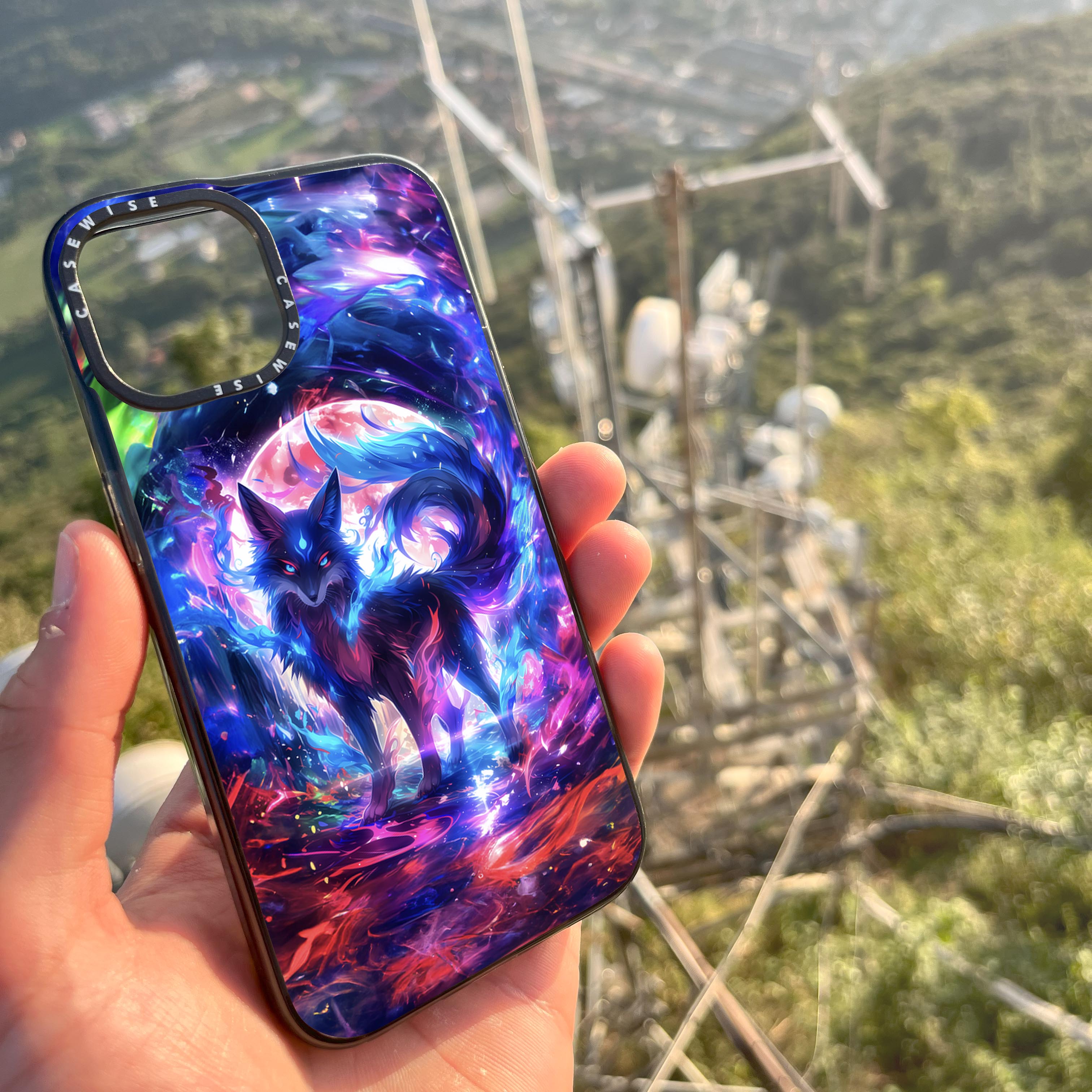 Rainbow Colorful Kitsune Fox - Etui