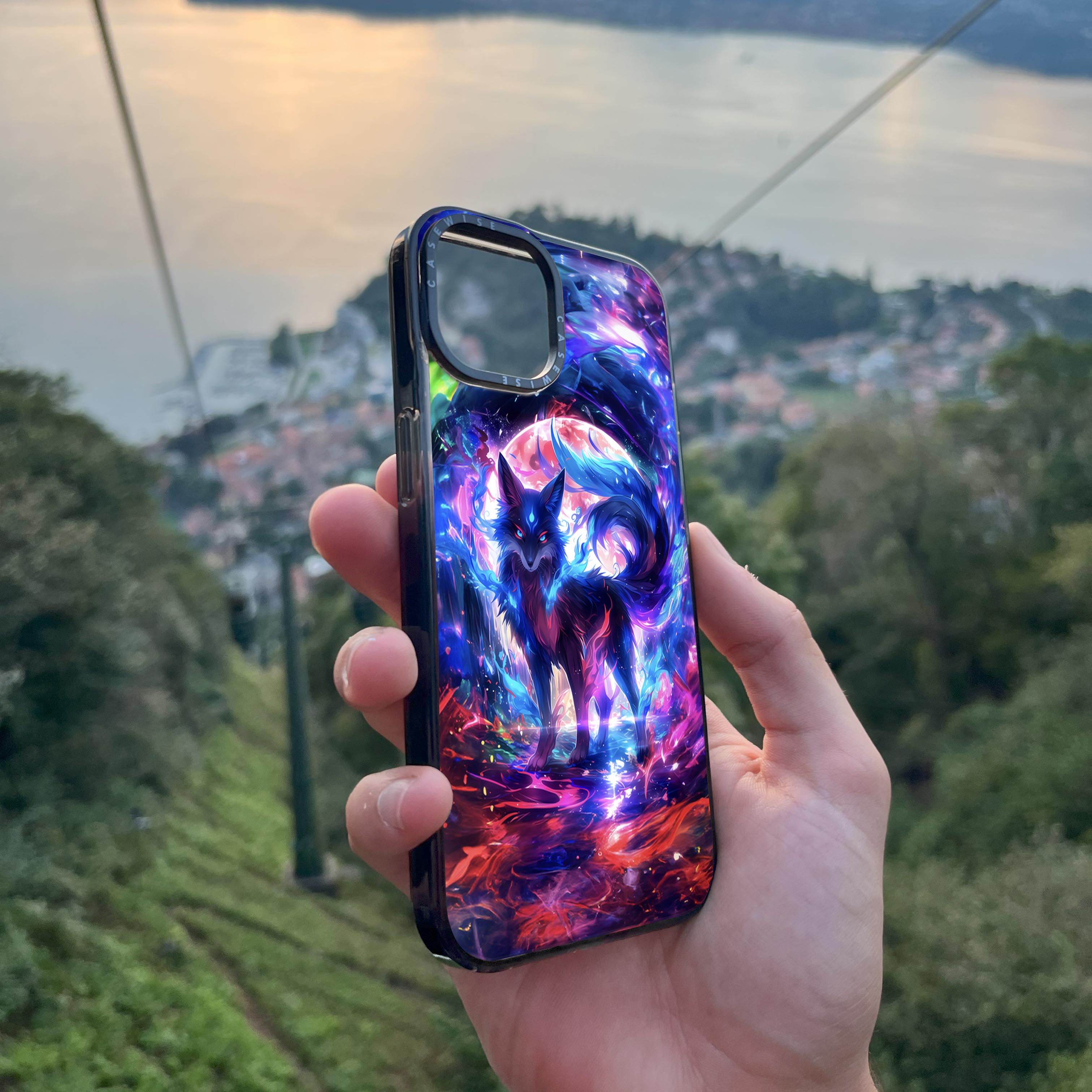 Rainbow Colorful Kitsune Fox - Etui