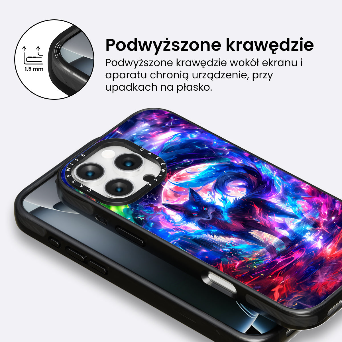 Rainbow Colorful Kitsune Fox - Etui