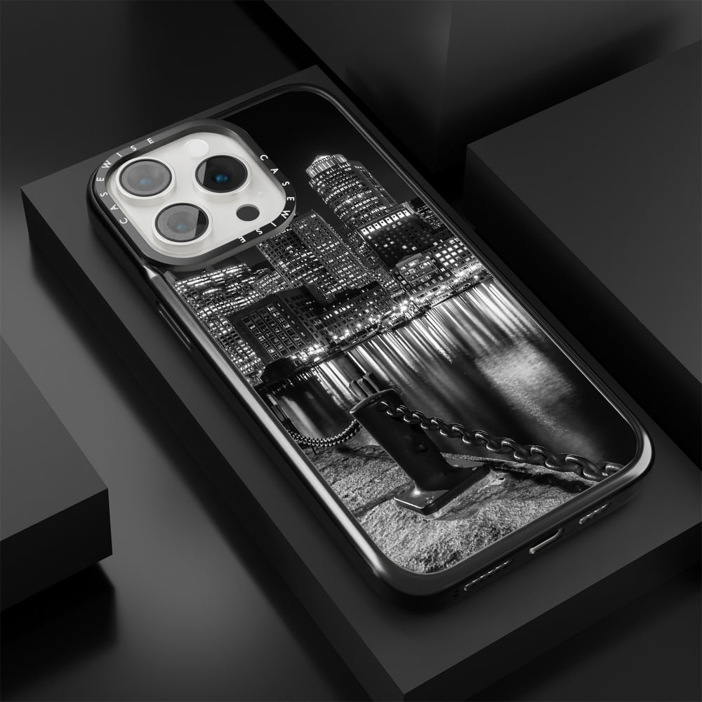 BOSTON Monochrome Fan Pier Park & Skyline at night - Etui