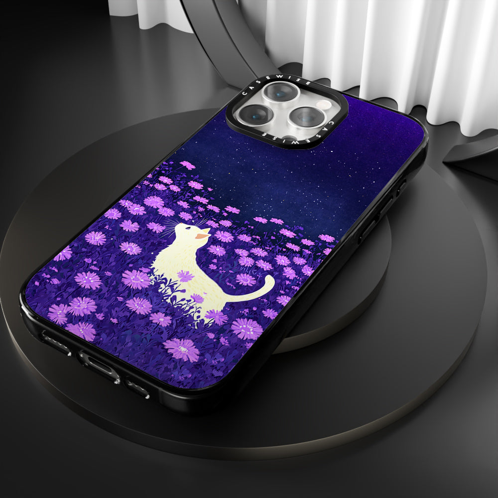 Cute White Cat Pink Flowers - Etui