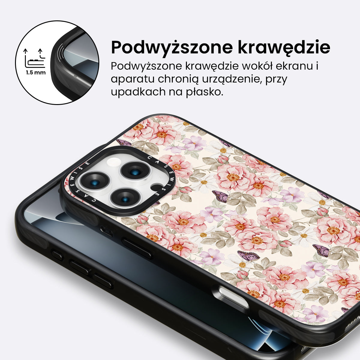Kwiecisty ogród kremowy - Etui