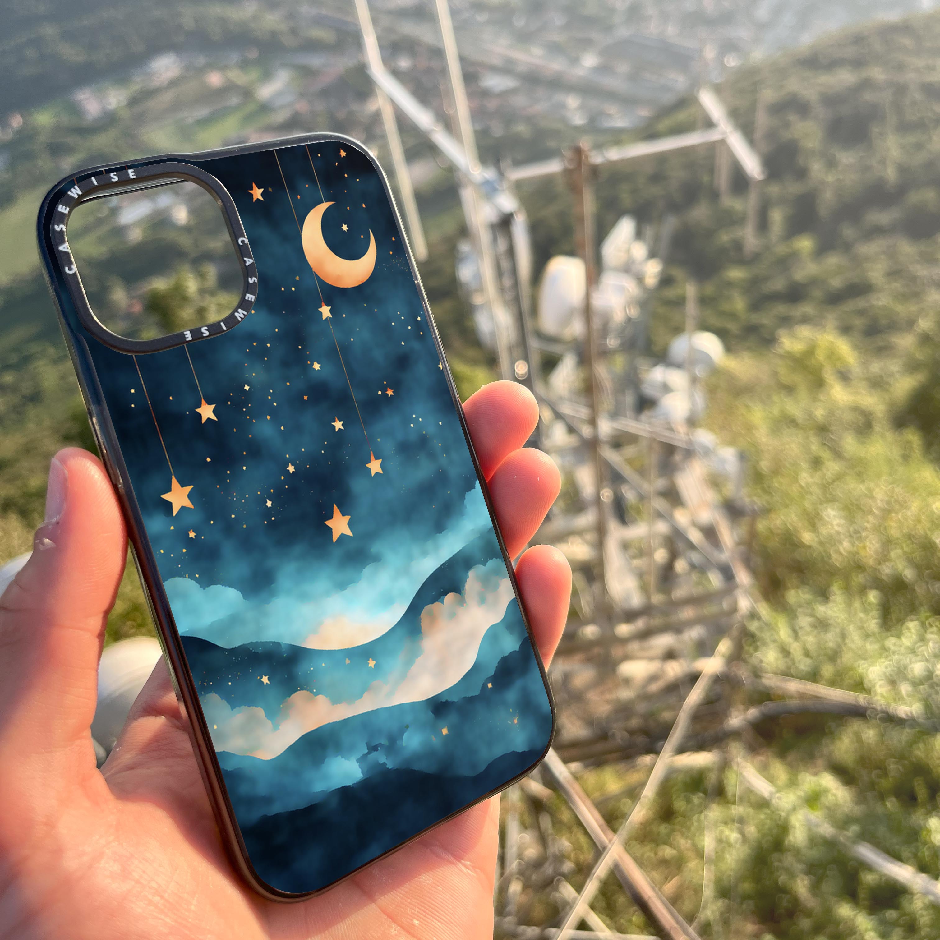Watercolor Dreamscape Stars Moon Night - Etui