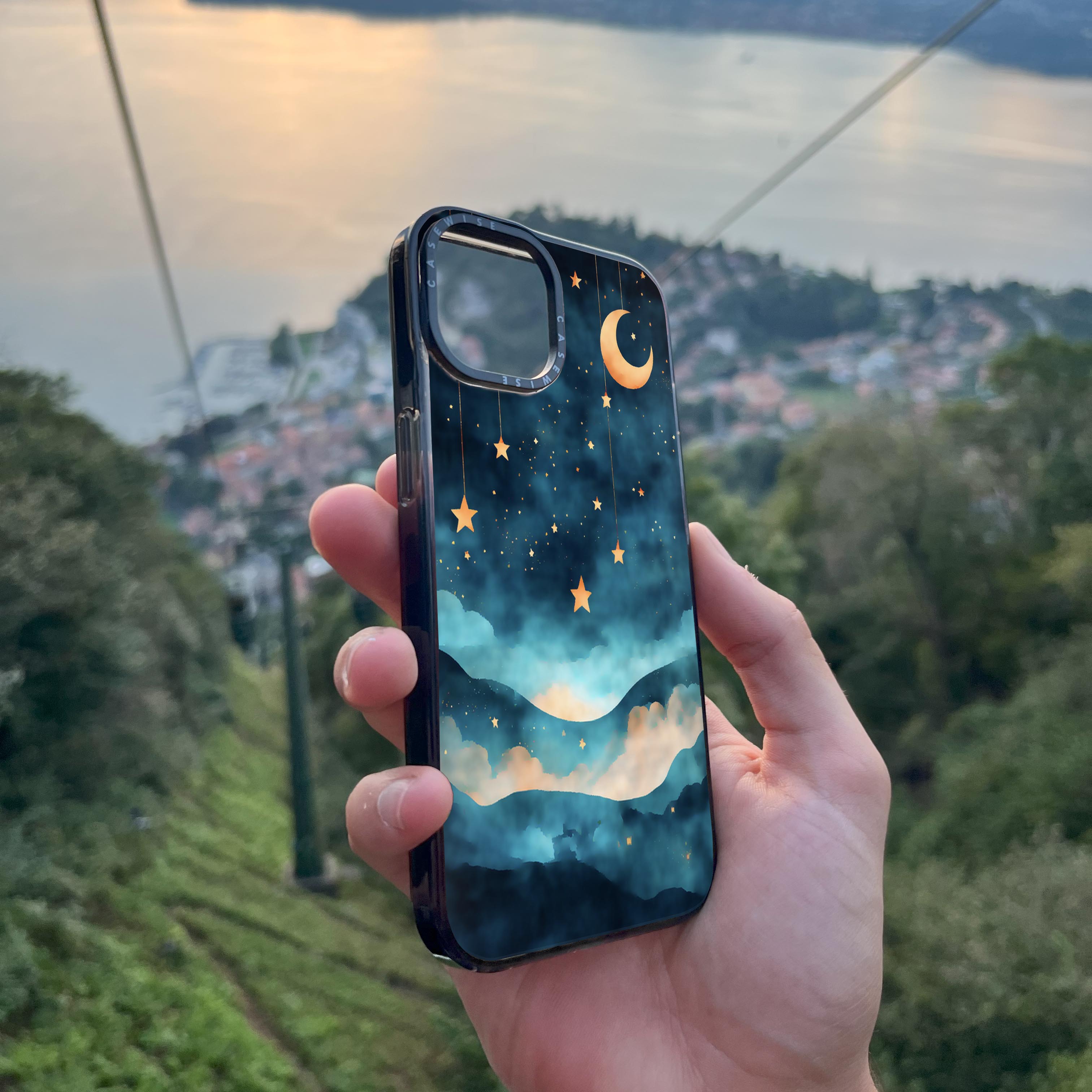 Watercolor Dreamscape Stars Moon Night - Etui