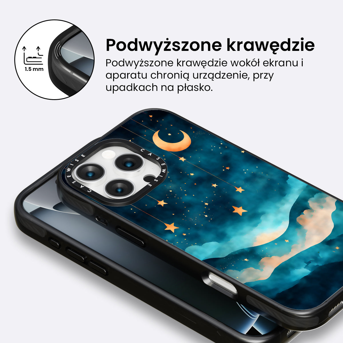 Watercolor Dreamscape Stars Moon Night - Etui