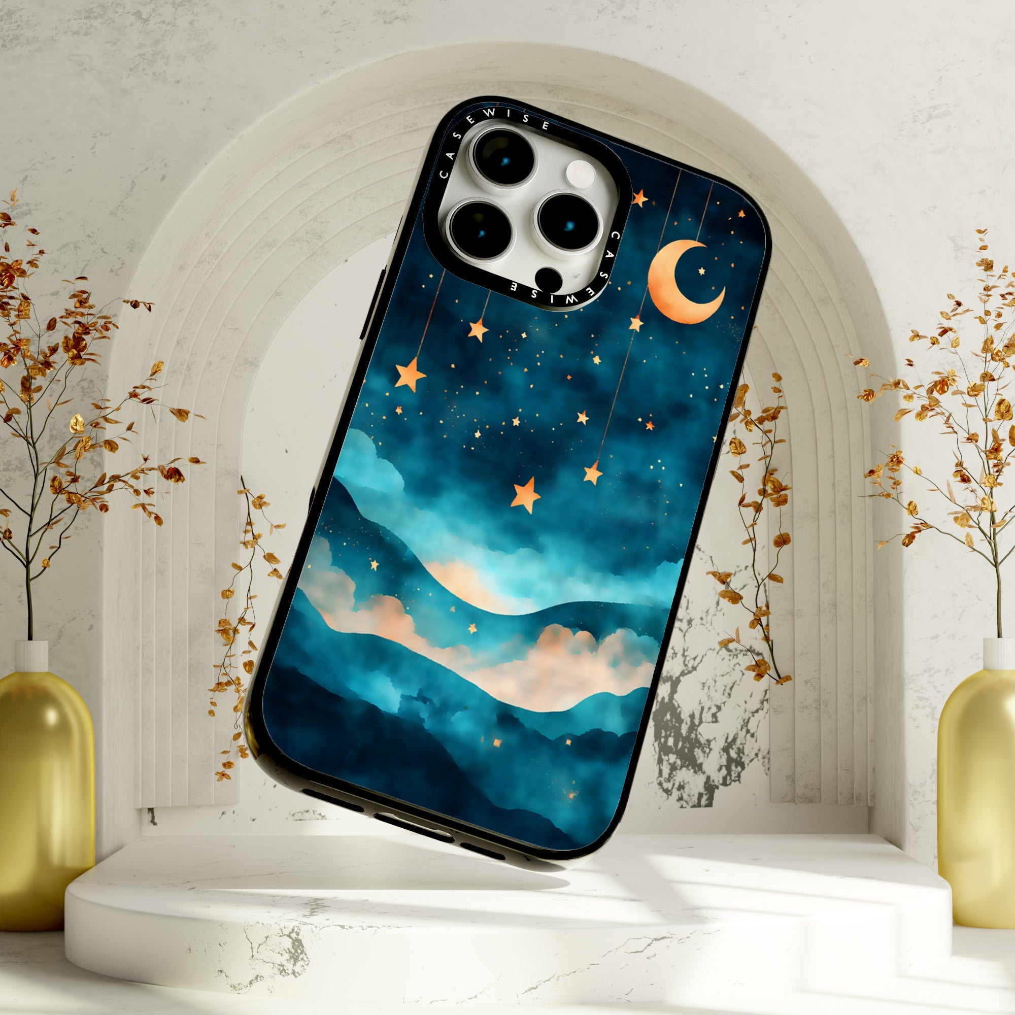 Watercolor Dreamscape Stars Moon Night - Etui