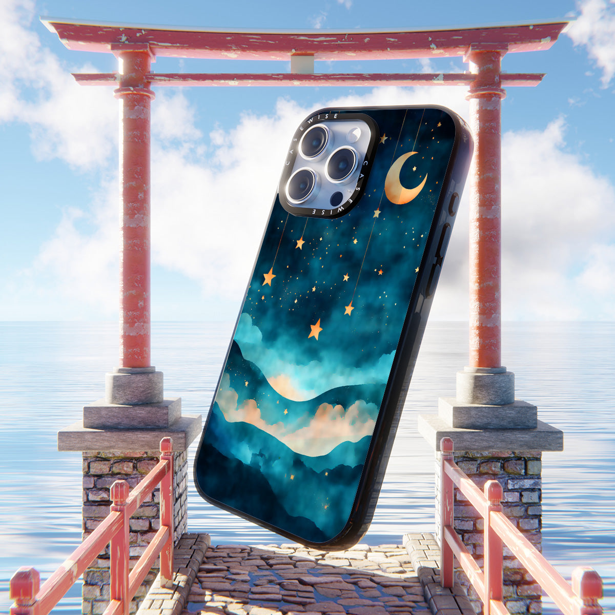 Watercolor Dreamscape Stars Moon Night - Etui