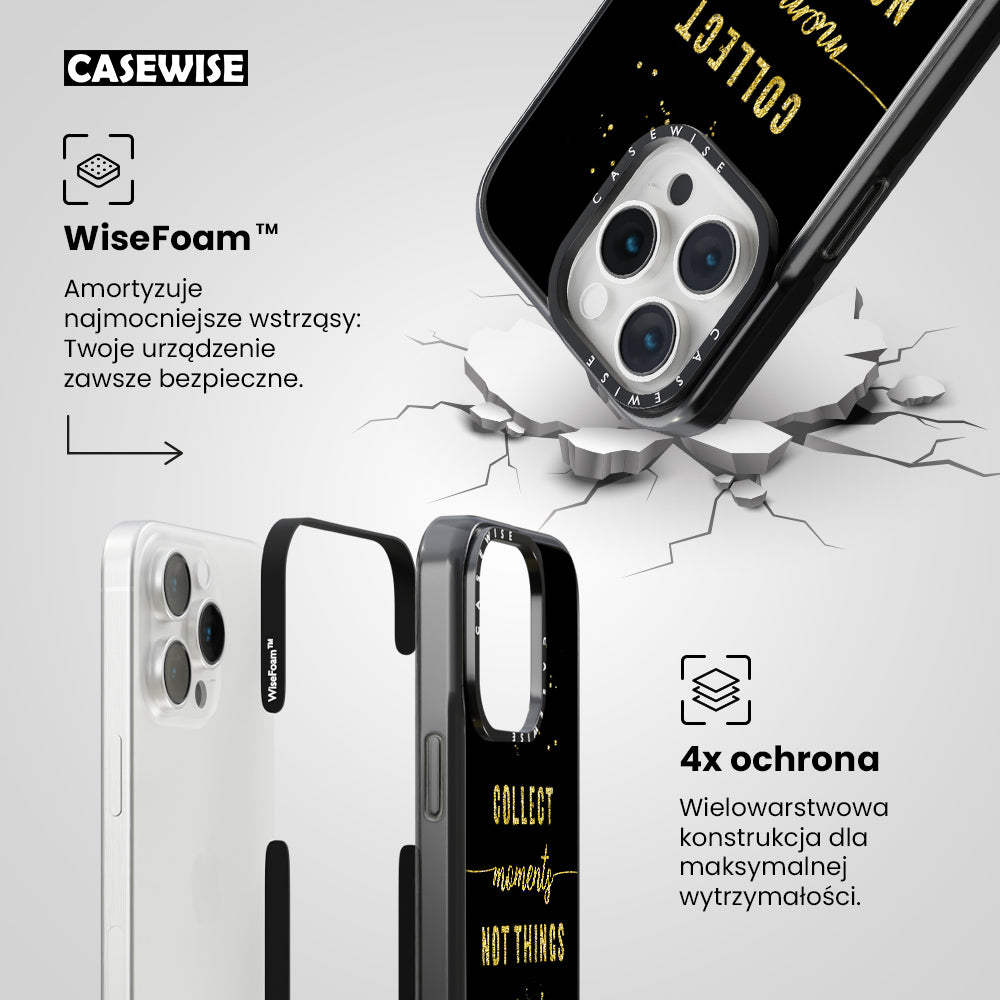 TEXT ART GOLD Collect moments not things - Etui