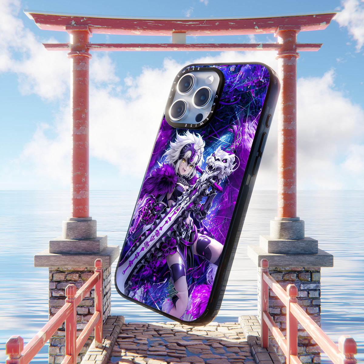Skeleton Wolf Purple Girl - Etui