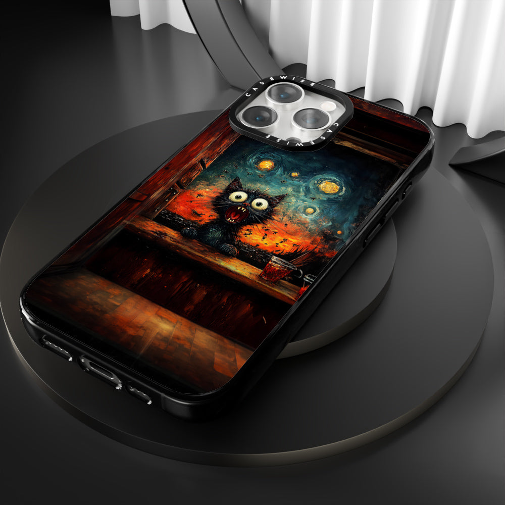 Screaming Cat Starry Night - Etui