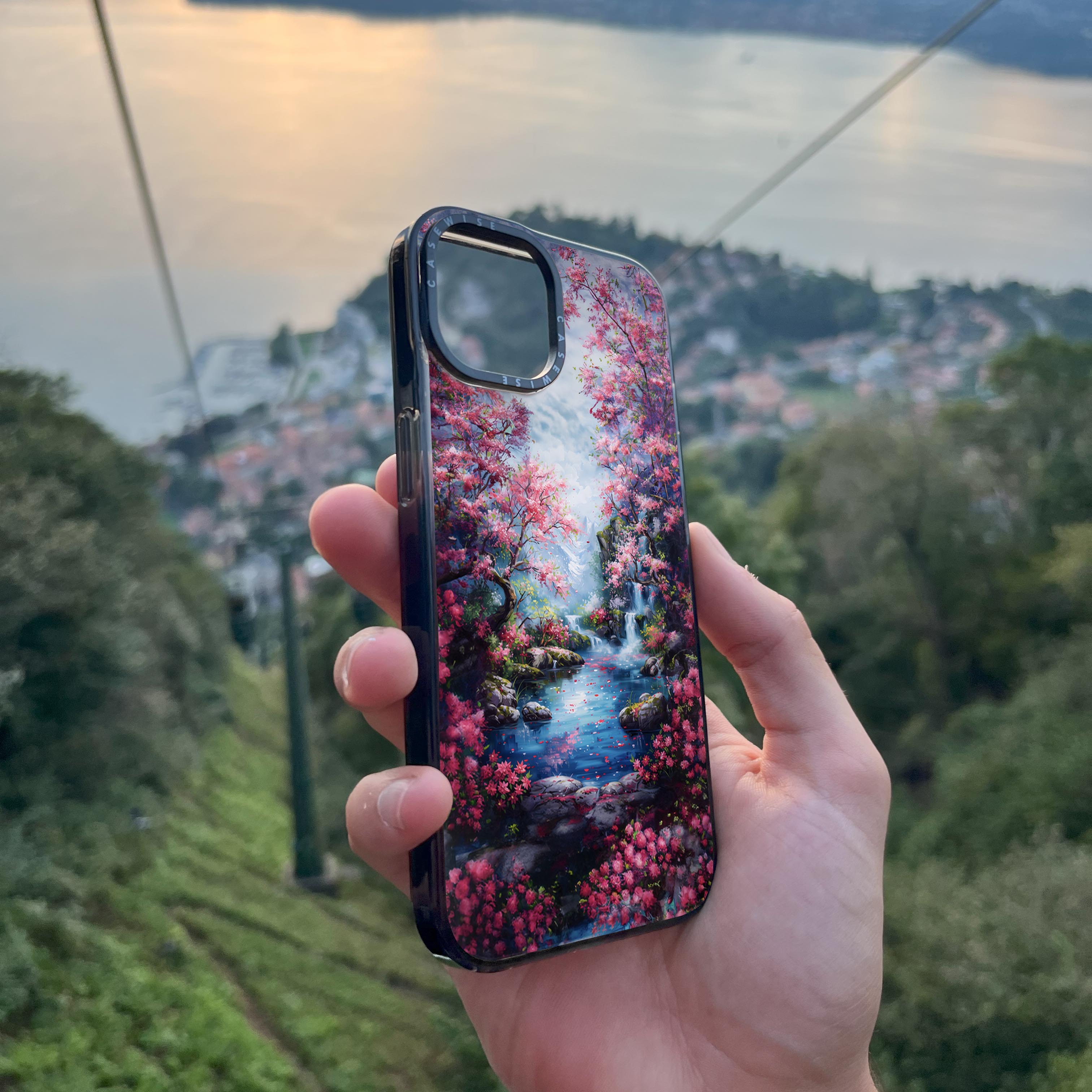 Cherry Blossom River Nature - Etui