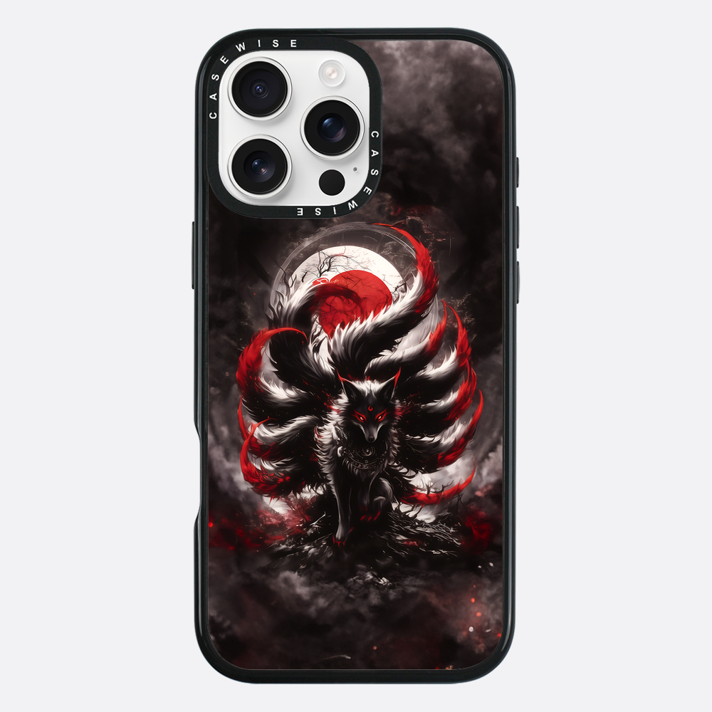 Black and Red Kitsune Fox - Etui