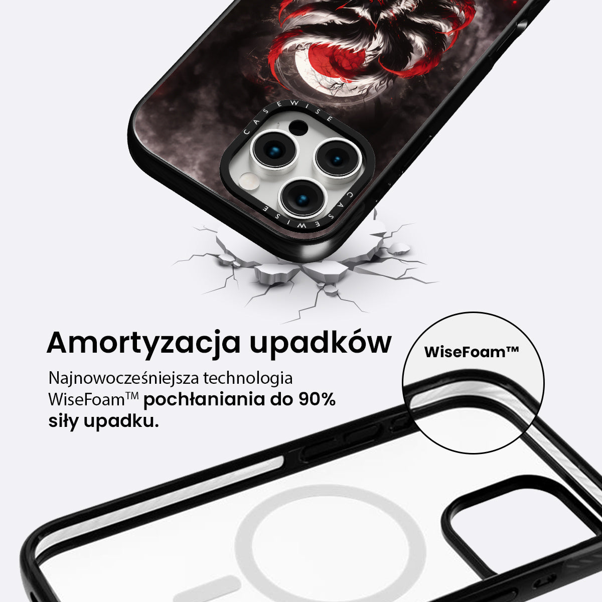 Black and Red Kitsune Fox - Etui