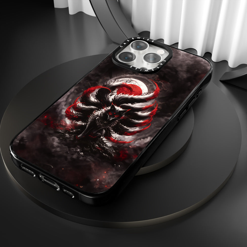 Black and Red Kitsune Fox - Etui
