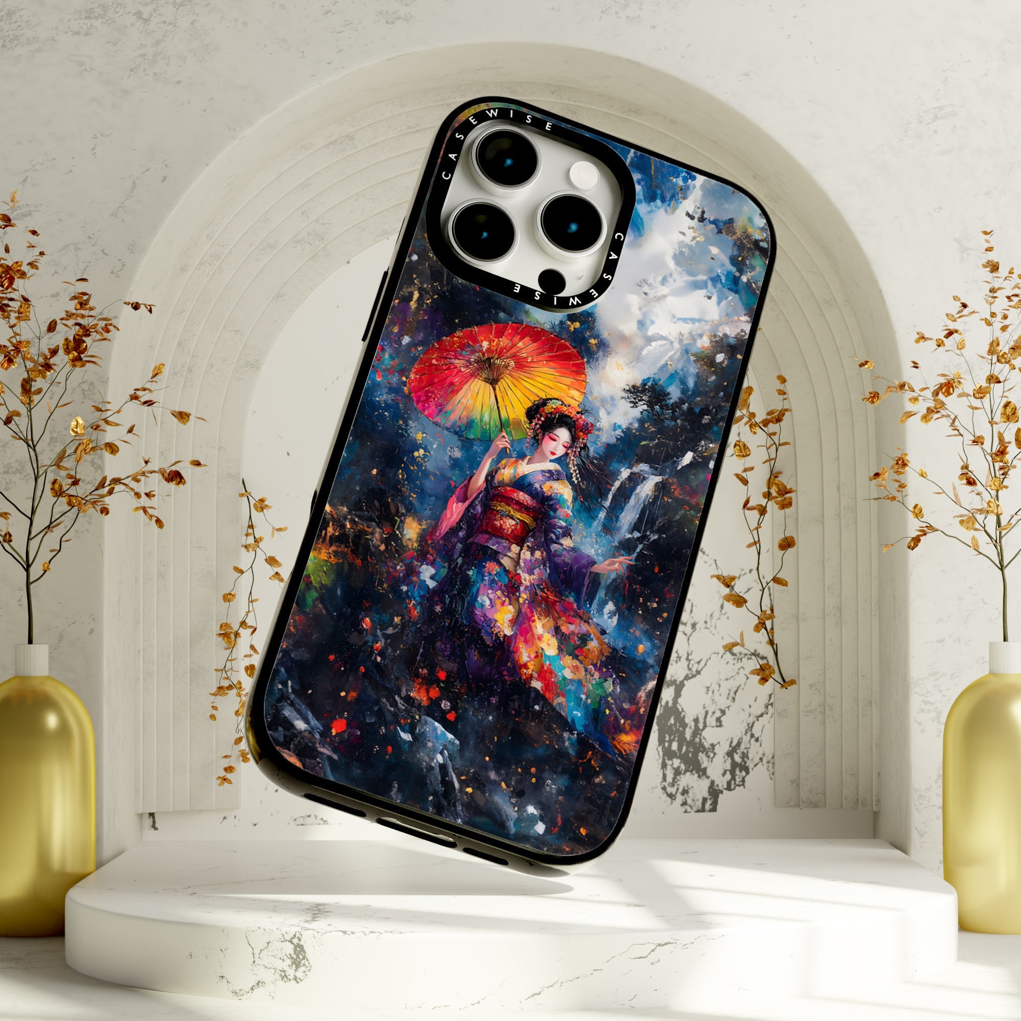 Rainbow Umbrella Geisha - Etui