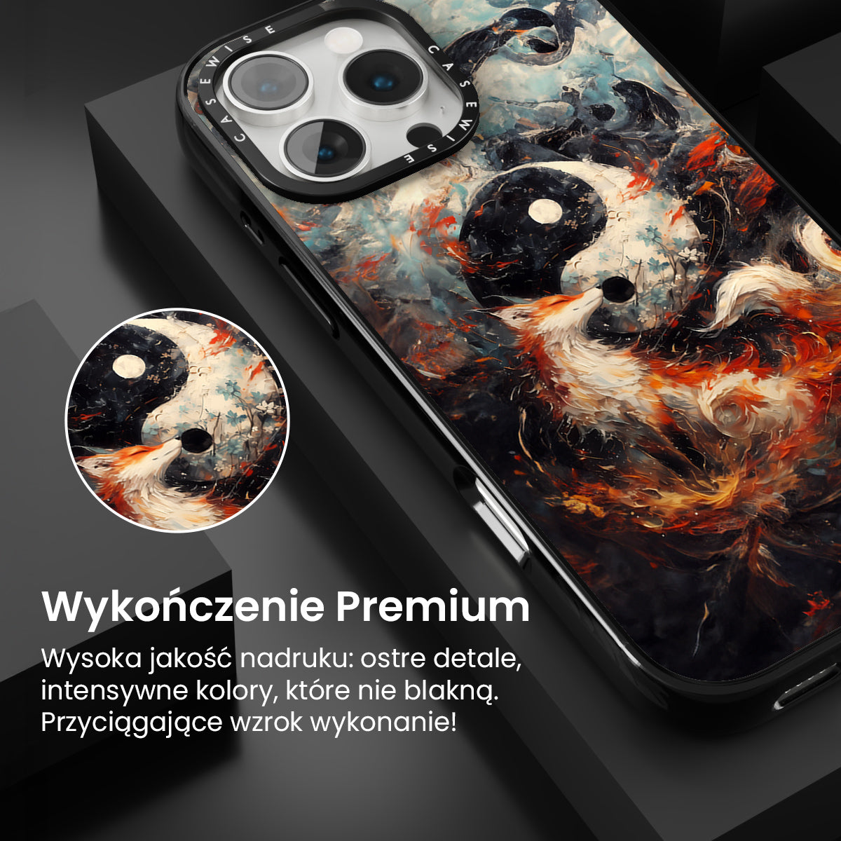 Kitsune Yin and Yang Painting - Etui
