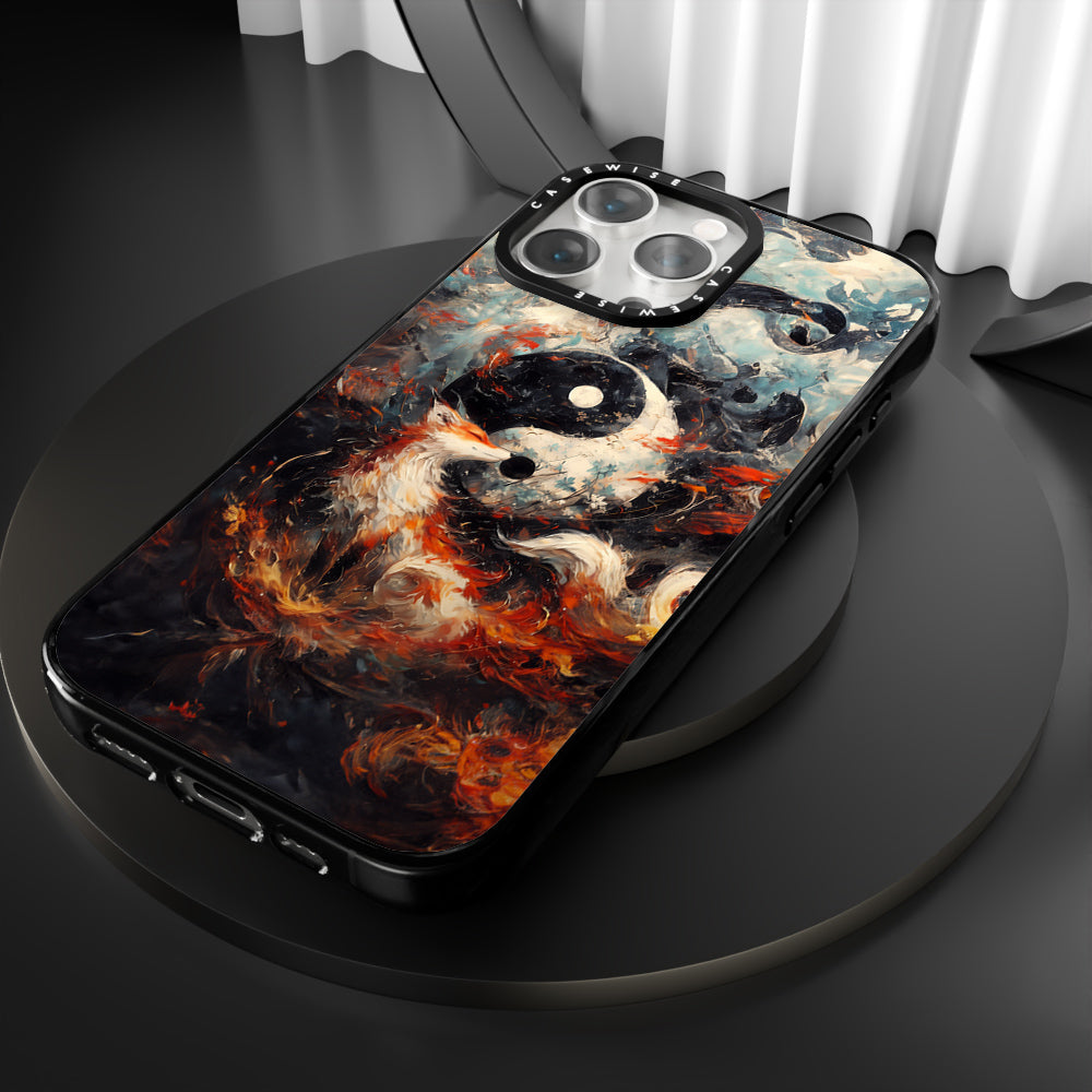 Kitsune Yin and Yang Painting - Etui