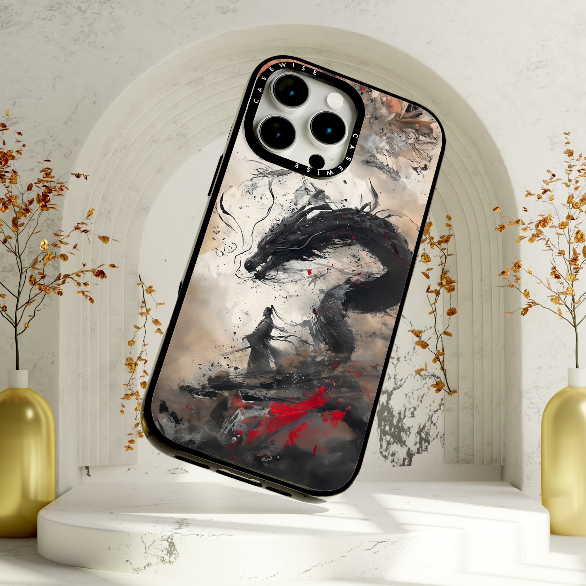 Vintage Japanese Samurai Dragon - Etui