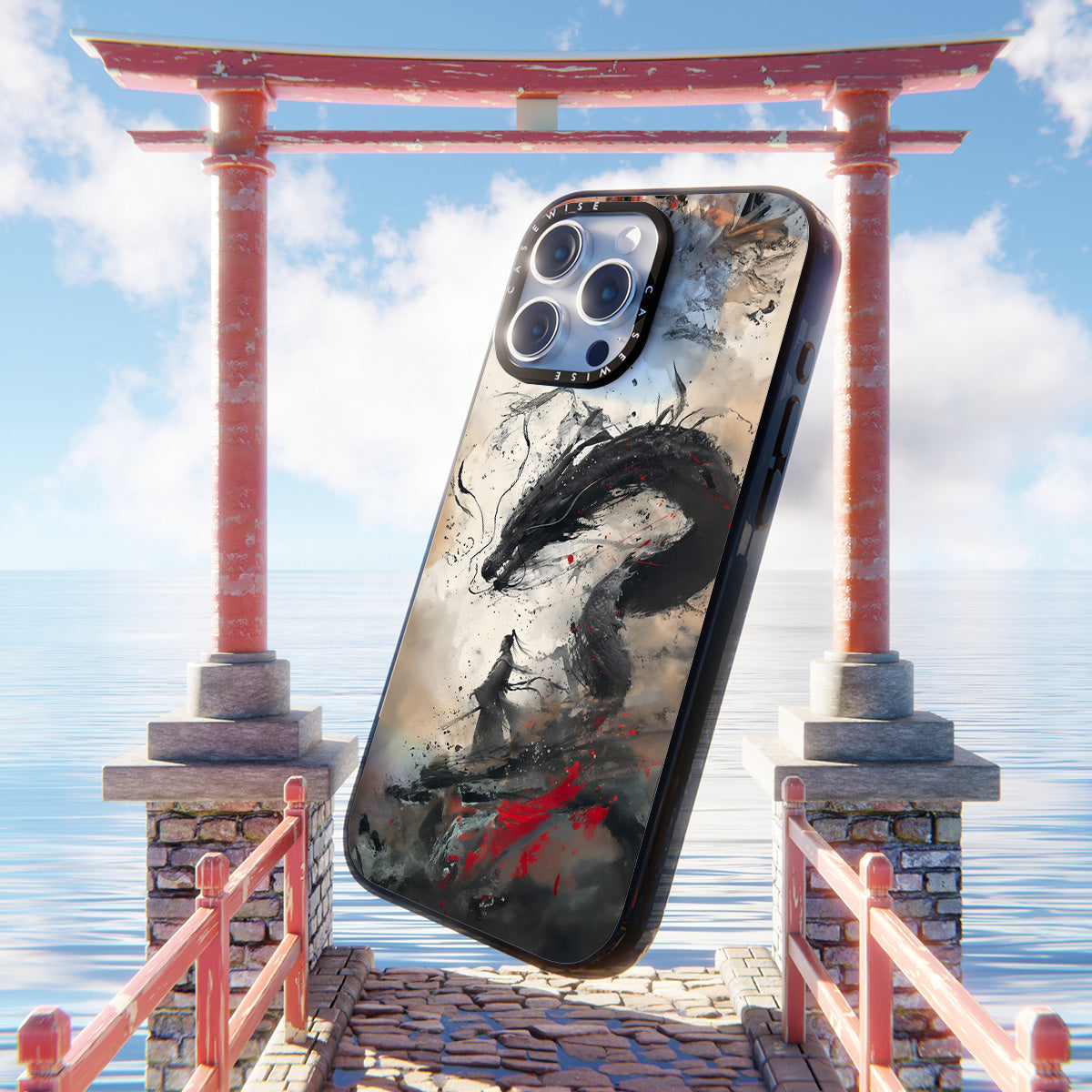 Vintage Japanese Samurai Dragon - Etui