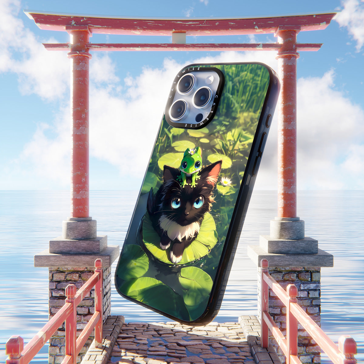 Black Cat & Frog Friendship - Etui